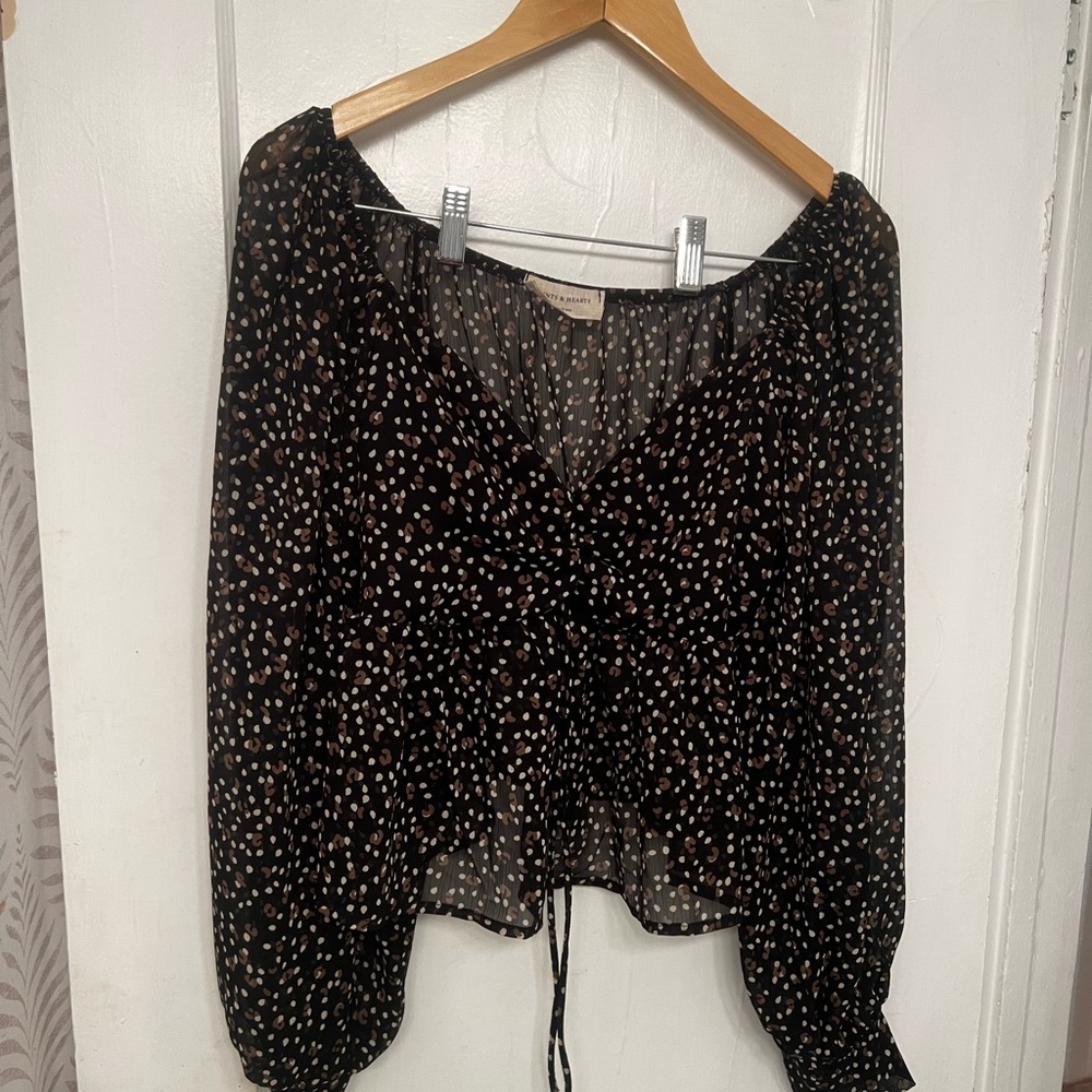 Black and White Polka Dot Women's Top